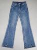 Sudu Nuevo Popular Retro Lavable Jeans Azules para Mujer Corte Delgado Adelgazante Costura Lateral Lateral Pantalones de Pie Curvo