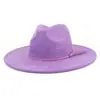 Otoño e invierno 2023 transfronterizo nuevo sombrero Jazz de ala ancha para mujer ala de 10 cm gamuza corazón de melocotón pompón superior sombrero