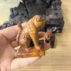 Figura de tigre em madeira de jujuba atingida por raio taoísta natural com fortes marcas de raio, figura de tigre em madeira de jujuba esculpida à mão para decoração de casa, figura de tigre preto