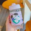Bonito Meninas Vidro Anti-escaldamento de alto valor Cartoon Water Cup Leather Case Portátil portátil de alta temperatura Resistant Cup