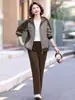 Traje deportivo casual de otoño para madre de mediana edad, abrigo elegante de talla grande para primavera y otoño, top holgado para mujeres de mediana edad y mayores