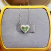 Collar Transfronterizo de Tsavorita Natural Accesorios para Mujer Nicho Alta Gama Joyería de Plata 925 3*3 Joyería de Lujo Venta Directa de Fábrica
