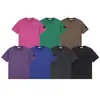 Camisetas Masculinas e Femininas de Casal Verão Cross-Border Stone Stone Lavadas com Efeito Desgastado Soltas Casuais de Manga Curta Venda por Atacado Tendência de Manga Meia