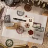 Pegatinas Creativas de Matasellos Vintage para Diarios, Pegatinas Inglesas Transfronterizas, Materiales Creativos para Manualidades (DIY)