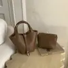 Cesta de Verduras Clásica Bolso Cubo de Mano para Mujer Nicho Coreano Patrón de Lichi Moda de Alta Calidad Bolso Cruzado Versátil