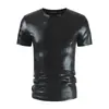 Nueva Camiseta de Verano para Hombre Ajustada de Manga Corta Tendencia para Hombre Tela Brillante Estampado en Caliente Patrón de Serpiente Camiseta de Noche Et01-P30
