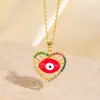 Collar de Ojo de Diablo Estilo Ins Transfronterizo Europeo y Americano para Mujer, Cobre Dorado Chapado No Desvanecible Goteo de Aceite Zirconia Joyería de Moda de Nicho