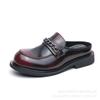 Zapatos de cuero pequeños semi-arrastre de verano nuevos de AliExpress, talla grande transfronteriza, moda, zapatos formales casuales, zapatos de negocios de comercio exterior