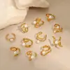 Anillo de Acero Inoxidable con Perla, Diseño Abierto, Estilo Europeo y Americano Otoñal, Nuevo en Ins, Joyería de Mano de Moda