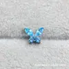 Brincos Borboleta de Liga de Titânio Astmf-136 5 Zircônias G23 Titânio Novos Brincos Borboleta Zircônia Lábio Joia Cabeça