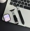Adequado para Apple Iwatchs12S10S9Ultra87Se Relógio de Couro com Madrepérola Colorida Pulseira Feminina