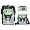 Mochila Escolar Transfronteriza Nueva Kulomi Mochila para Estudiantes Set de Tres Piezas Poliéster Una Capa Estuche para Lápices Mochila Pequeña Mochila Escolar de Dibujos Animados