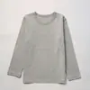 Roupa Infantil Camiseta Infantil de Gola Redonda Manga Longa 2025 Outono Nova Camisa Básica Infantil 100% Algodão Cor Lisa Camisa de Publicidade