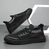 Tênis Esportivo Casual Masculino da Moda Respirável Moda Versátil Slip-On Sapatos Planos para Dirigir