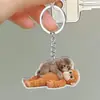 Colgante de peluche heMonkey para protección transfronteriza, colgante de acrílico de orangután de pelo rojo