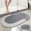 Tapete de Chão para Banheiro Vaso Sanitário Macio Terra de Diatomáceas Absorvente Secagem Rápida Lavável Entrada do Vaso Sanitário Tapete Antiderrapante Doméstico Oval