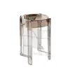 Banqueta Transparente de Plástico Leve de Luxo para Uso Doméstico, Banqueta Redonda Espessada e Empilhável, Banco Simples para Sala de Estar, Cadeira de Jantar, Cadeira de Acrílico
