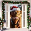 2026 Nova Cortina de Porta Banner de Natal Decoração de Fundo para Fotos ao Ar Livre com Papai Noel e Filhote