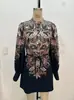 Primavera de 2026 Nova Roupa Feminina de Comércio Exterior Estilo Europeu e Americano Moda Simples Retrô Vestido com Estampa e Cinto de Amarração
