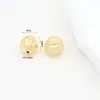 Cuentas de Sandía Cobre Puro Chapado en Oro Real 18K Cuentas Huecas Rayadas Cuentas Redondas Cuentas Doradas Cuentas Espaciadoras Cuentas para Pulsera D139B