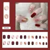 Explosões Vermelhas da Internet Puro Desejo Estilo Simples Usar Armadura Diariamente Manicure Branca Peças Europeias e Americanas Francesa Longa Armadura Removível