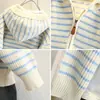 Suéter de Punto con Capucha a Rayas Nuevo para Otoño e Invierno para Niños y Niñas, Suéter Grueso Versátil para Niños