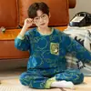 Conjunto de Pijama Térmico e Roupa Íntima para Meninos, Roupa de Dormir de Manga Longa de Outono e Inverno para Meninas
