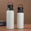 Taza Térmica de Acero Inoxidable 304 Transfronteriza para Comercio Exterior, Botella de Agua Portátil de Gran Capacidad para Deportes al Aire Libre con Asa y Popote, Personalizable