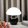 Lámpara de Mesa Pequeña de Hongo Transfronteriza Color Crema Cerámica Enrollada Luz Ambiental LED de Protección Ocular Decoración de Dormitorio Lámpara de Mesita de Noche