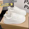 Zapatillas de Moda de Piel de Vaca de Primera Capa con Suela Gruesa para Mujer 2026 Nuevos Zapatos Blancos Versátiles Zapatos Deportivos Casuales para Mujer