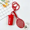 Botella de Agua Deportiva Fitness Linda y Creativa Llavero Colgante Raqueta de Tenis Dopamina Llavero para Mochila de Hombres y Mujeres Regalo