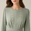 Collar con colgante de lentejuelas de doble capa, accesorios versátiles para mujer, cadena de suéter larga retro de moda transfronteriza europea y americana