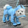 Impermeable Impermeable de Cuerpo Completo con Botas de Lluvia Integradas para Perros y Gatos de Cuatro Patas para Primavera, Verano, Otoño e Invierno Suministros para Teddy y Bichón