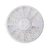 Joyería para uñas transfronteriza, uñas de fondo plano, color mágico, aleación, forma de diamante, diamantes de imitación AB blancos, joyería, plato giratorio de 12 compartimentos, venta al por mayor