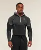 Ropa Deportiva de Fitness de Manga Larga para Hombre Gymshark, Secado Rápido, Transpirable, Elástica, Media Cremallera, Ajustada, Ropa para Entrenamiento Muscular