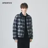 Apo Roupa Masculina Transfronteiriça Masculina Algodão Inverno Engrossado Quente Solto Bloco de Cores Xadrez Lã Casaco Jaqueta Top