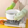 Guantes de Silicona Alargados Engrosados Guantes Aislamiento Térmico Horno Microondas Antideslizantes Anti-Escaldado Herramientas para Hornear Alta Temperatura