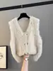 Colete de Tricô Estilo Europeu Cardigã Novo Estilo Suéter de Veludo Faux Mink Colete Feminino Peça de Roupa Externa Solta Xale de Inverno