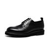Zapatos brogue de punta redonda para hombre, de cuero genuino, con punta grande, informales, de negocios, con capa de puntera, de piel de vaca, suela gruesa, envío directo.