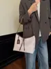 Bolso tejido retro de gran capacidad para mujer, nuevo bolso tote de moda coreana 2026, bolso grande simple para hombro o axila