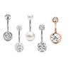 Conjunto Clássico de Piercing de Umbigo Acessórios para Piercing Corporal Anéis de Umbigo Conjunto de 14 peças