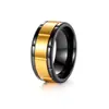 Venta Caliente de Amazon Anillo Giratorio de Empalme de Dos Colores de 8 mm Anillo para Dedo de Acero Inoxidable de Negocios para Hombre Venta al por Mayor de Fábrica