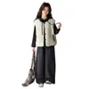 Conjunto de Chaleco Acolchado Súper Lindo para Niñas Otoño/Invierno 2026 Nuevo Estilo Sudadera para Niñas Medianas y Grandes Pantalones de Pierna Ancha Conjunto de Tres Piezas