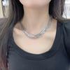 Collar de cadena de metal con temperamento frío y personalidad de moda, estilo vintage, con múltiples capas, estilo transfronterizo de Europa y Estados Unidos
