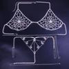 Explosão Transfronteiriça simples moda grade bikini corrente no peito brilhante sexy strass corrente no corpo