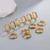 Los Pendientes Circulares Más Populares de Amazon, Pendientes Cuadrados Simples con Circonitas de Colores, Pendientes de Alta Gama y Versátiles para Mujer