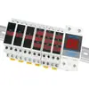 Display Digital Amperímetro de Fase Única Três Fases Frequencímetro Mini Instrumento Indicador AC Tipo Trilho Voltagem e Amperímetro