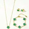 Brincos, Colares, Pulseiras Populares de Moda Transfronteiriços de 13mm, Conjunto de Três Peças de Joias em Aço Inoxidável, Venda Direta do Fabricante