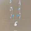 Collar de Perlas con Estrella de Mar para Mujer, Cadena para Clavícula en Capas Estilo Vacaciones en la Costa, Modelo Nuevo Único 2025, Accesorio Atmosférico