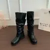Primer Encuentro Temporada 2026 Otoño Hebilla de Cinturón Estilo Europeo y Americano Nuevo Botas de Motocicleta para Mujer, Botines de Media Caña con Punta Redonda de Moda y Versátiles para Mujer